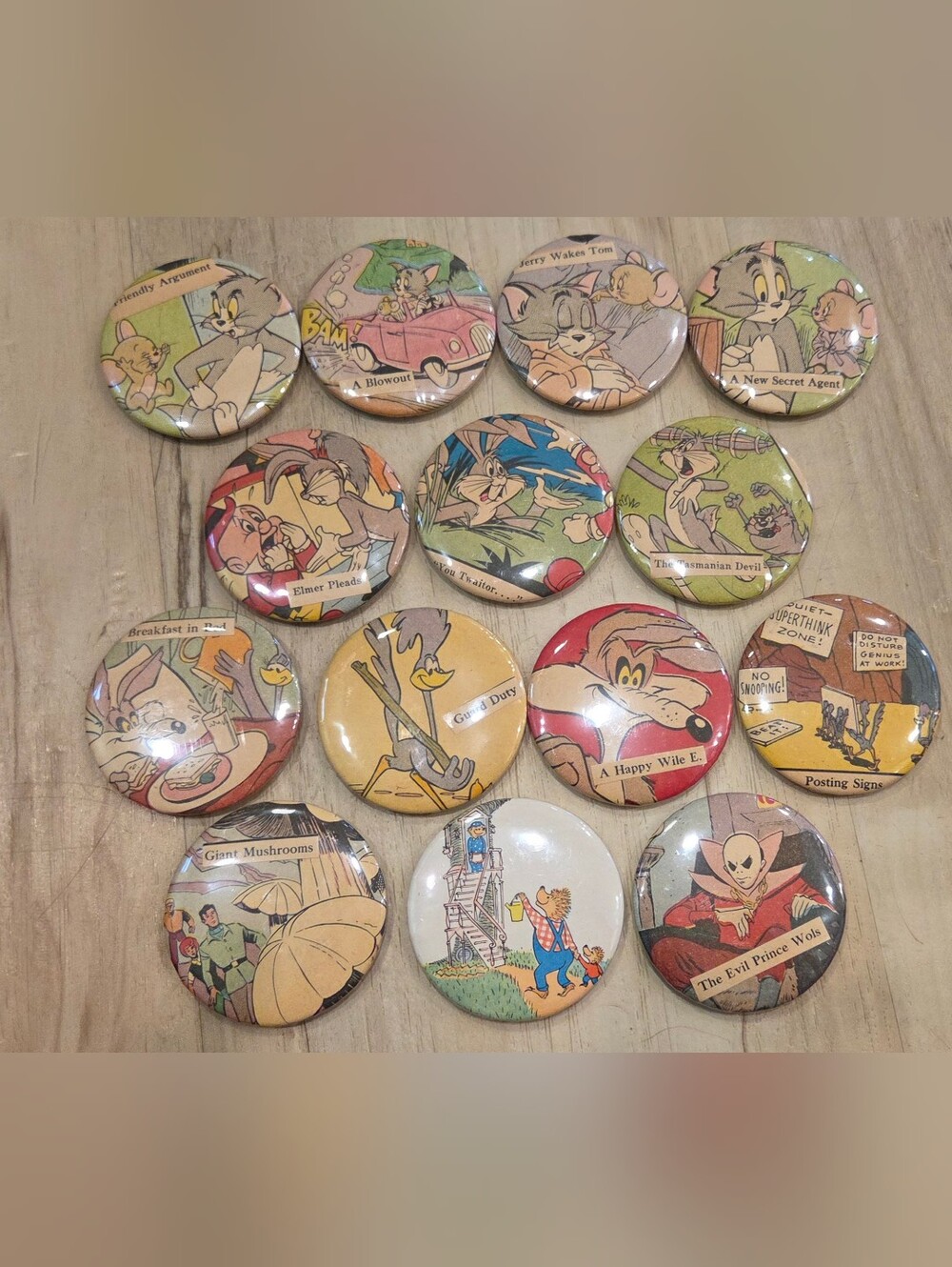 Vintage Cartoon Magnet Buttons